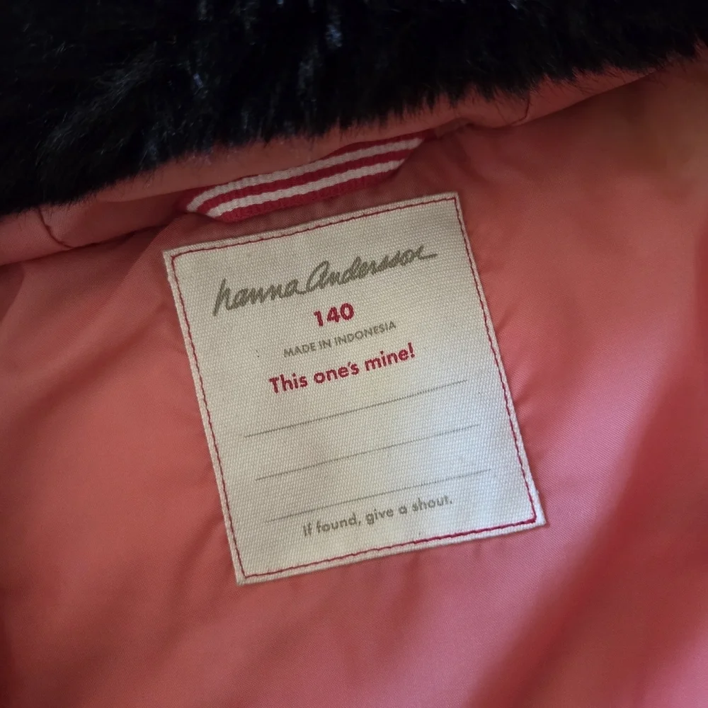 Hanna Andersson Leopard Print Girls Down Jacket 140 Size 10